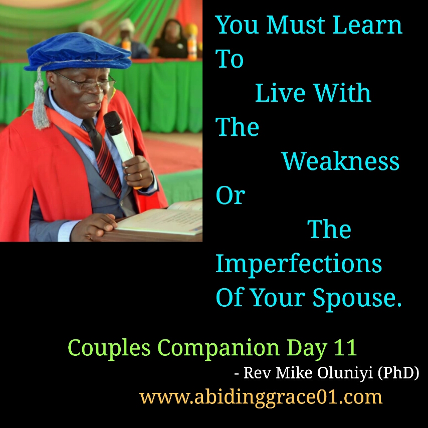 You Must Learn To Live With The Weakness Or The Imperfections Of Your Spouse. Couples Companion Day 11