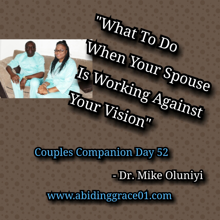 What To Do When Your Spouse Is Working Against Your Vision :Couples Companion Day 52